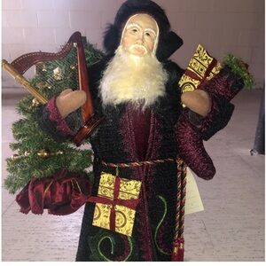 Festive Santa Figurine with Gifts and Tree